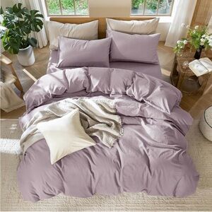 MooMee Bedding Duvet Cover Set 100% Washed Cotton - Size King
